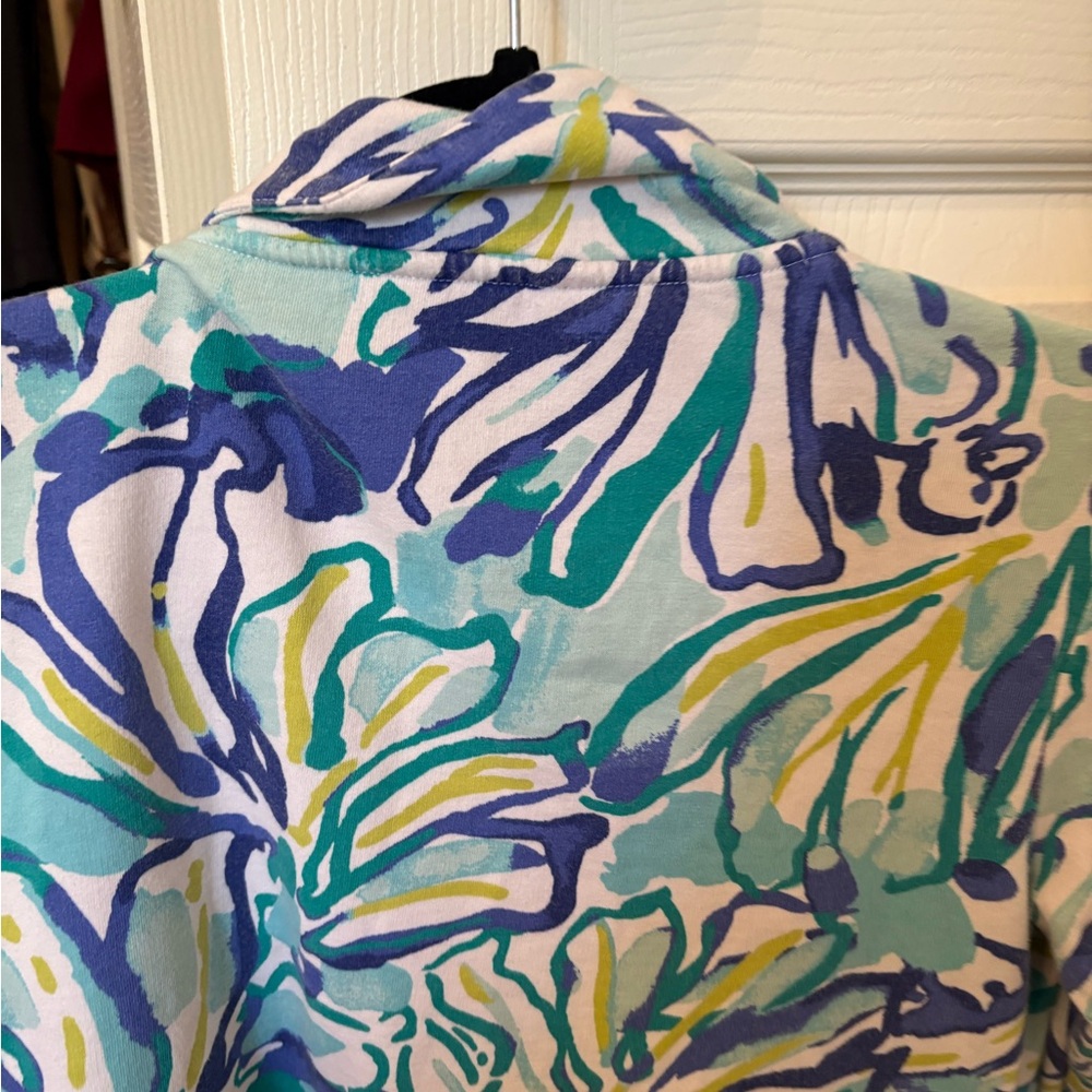 Lilly Pulitzer Zip-Up Popover in Aqua, Teal & Green - Picture 4 of 8
